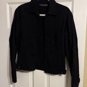 Tahari Black Zip Utility Jacket